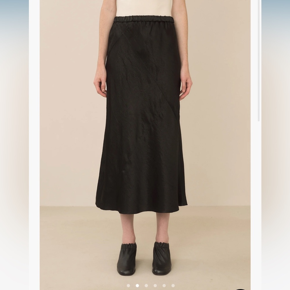 Lauren Manoogian Black Bias cut Midi Skirt